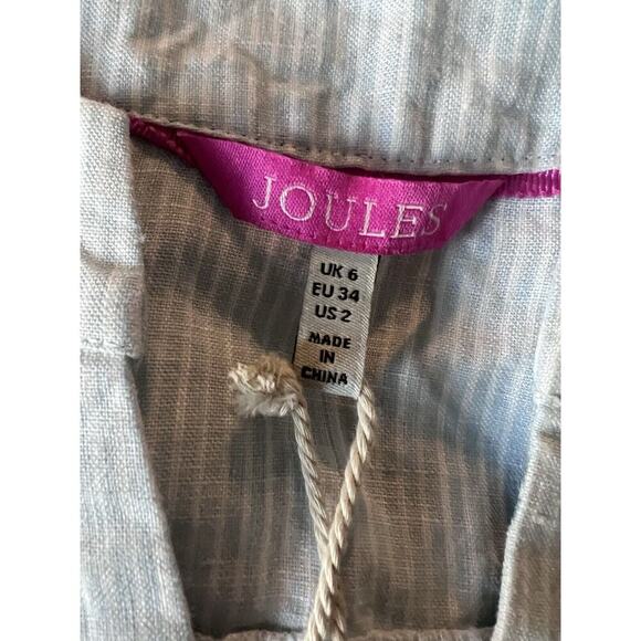Joules Juliette Top 100% Linen Size 2 Small Top Sleeveless V Neck UK - Picture 2 of 7